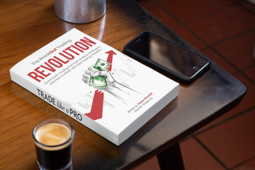 mockup of a book on a table with a phone and a coffee 33904